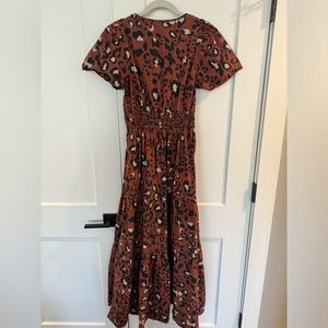 Anthropologie Somerset long leopard dress